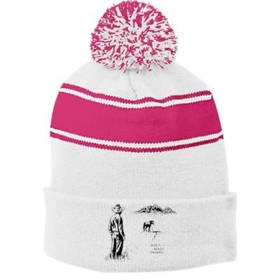 Cowboy American Heartbreak Country Music Stripe Pom Pom Beanie