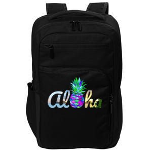 Cute Aloha Hawaii Pineapple Mermaid Purple Girl Wo Impact Tech Backpack