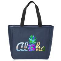 Cute Aloha Hawaii Pineapple Mermaid Purple Girl Wo Zip Tote Bag