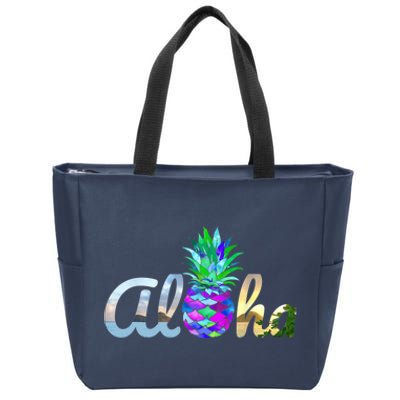 Cute Aloha Hawaii Pineapple Mermaid Purple Girl Wo Zip Tote Bag