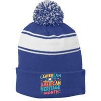 Caribbean American Heritage Month Gift Stripe Pom Pom Beanie