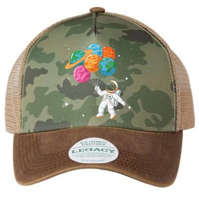 Cute Astronaut Holding Planet Balloons STEM Legacy Tie Dye Trucker Hat