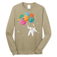 Cute Astronaut Holding Planet Balloons STEM Long Sleeve Shirt
