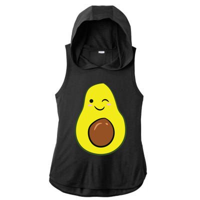 Cute Avocado Halloween Costume Kawaii Avocado Ladies PosiCharge Tri-Blend Wicking Draft Hoodie Tank