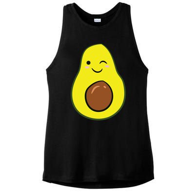 Cute Avocado Halloween Costume Kawaii Avocado Ladies PosiCharge Tri-Blend Wicking Tank