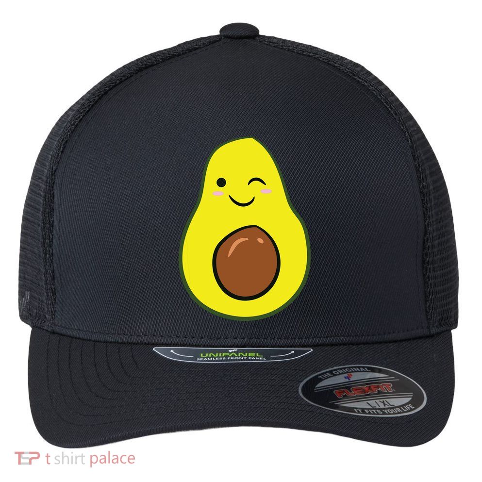 Cute Avocado Halloween Costume Kawaii Avocado Flexfit Unipanel Trucker Cap