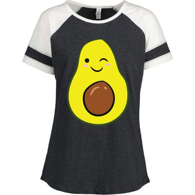 Cute Avocado Halloween Costume Kawaii Avocado Enza Ladies Jersey Colorblock Tee