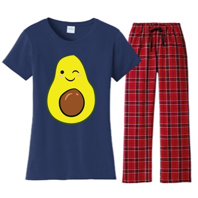 Cute Avocado Halloween Costume Kawaii Avocado Women's Flannel Pajama Set