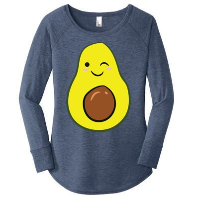 Cute Avocado Halloween Costume Kawaii Avocado Women's Perfect Tri Tunic Long Sleeve Shirt