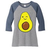 Cute Avocado Halloween Costume Kawaii Avocado Women's Tri-Blend 3/4-Sleeve Raglan Shirt