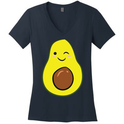 Cute Avocado Halloween Costume Kawaii Avocado Women's V-Neck T-Shirt