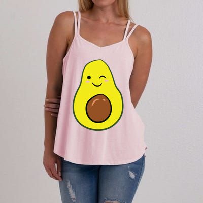 Cute Avocado Halloween Costume Kawaii Avocado Women's Strappy Tank