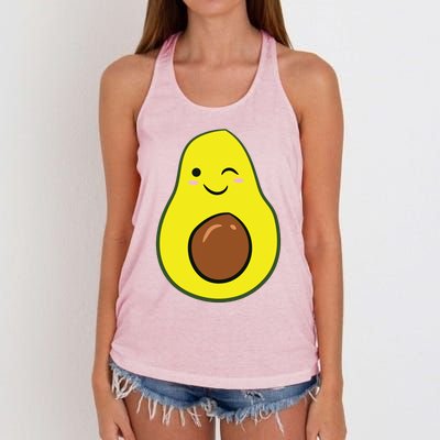 Cute Avocado Halloween Costume Kawaii Avocado Women's Knotted Racerback Tank