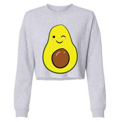 Cute Avocado Halloween Costume Kawaii Avocado Cropped Pullover Crew