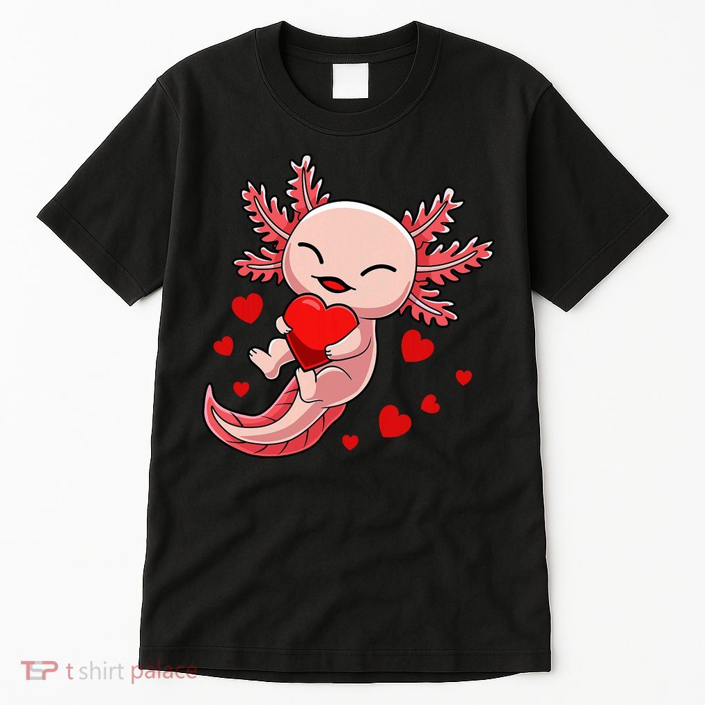 Cute Axolotl Heart Valentines Day Tall T-Shirt