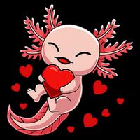 Cute Axolotl Heart Valentines Day Cooling Performance Long Sleeve Crew