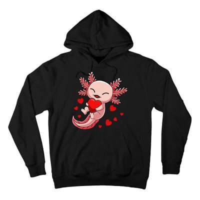 Cute Axolotl Heart Valentines Day Tall Hoodie