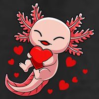 Cute Axolotl Heart Valentines Day Golf Towel