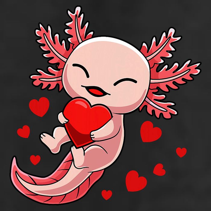Cute Axolotl Heart Valentines Day Golf Towel