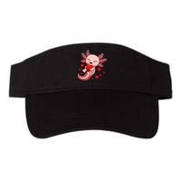 Cute Axolotl Heart Valentines Day Visor