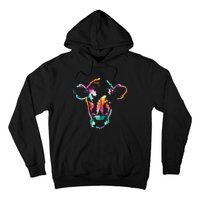 Cow Art Head Gift Watercolor Zip Hoodie Hoodie