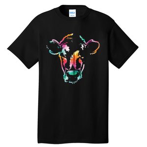 Cow Art Head Gift Watercolor Zip Hoodie Tall T-Shirt