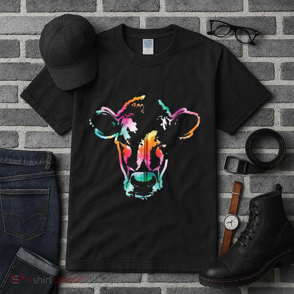 Cow Art Head Gift Watercolor Zip Hoodie Tall T-Shirt
