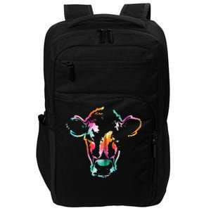 Cow Art Head Gift Watercolor Zip Hoodie Impact Tech Backpack