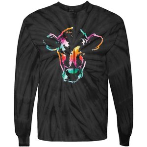 Cow Art Head Gift Watercolor Zip Hoodie Tie-Dye Long Sleeve Shirt