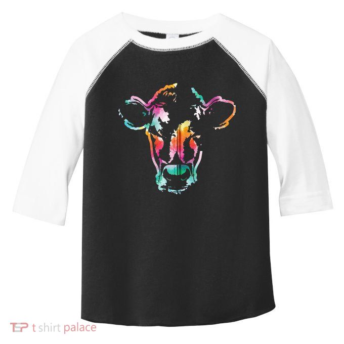 Cow Art Head Gift Watercolor Zip Hoodie Toddler Fine Jersey T-Shirt