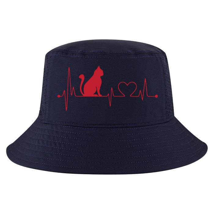 Cat And Heart Wave Cat Lover Cool Comfort Performance Bucket Hat