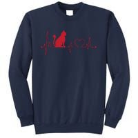 Cat And Heart Wave Cat Lover Sweatshirt