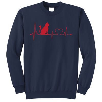 Cat And Heart Wave Cat Lover Sweatshirt