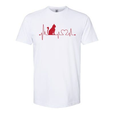 Cat And Heart Wave Cat Lover Softstyle CVC T-Shirt