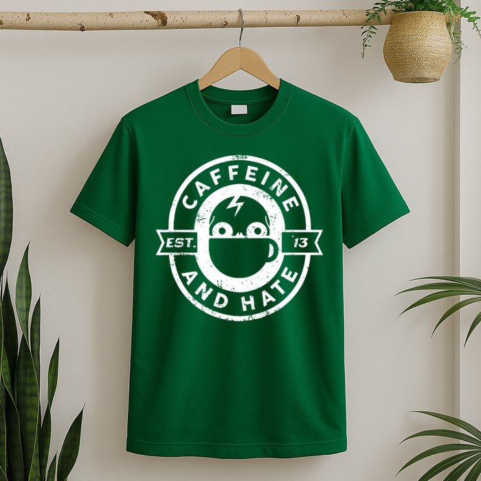 Caffeine and Hate Skull Patch T-Shirt
