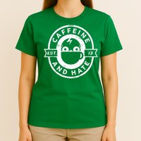 Caffeine and Hate Skull Patch T-Shirt