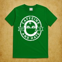 Caffeine and Hate Skull Patch T-Shirt