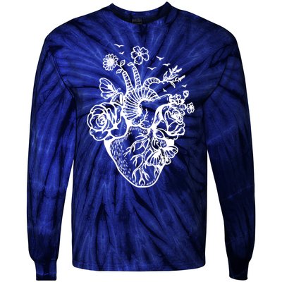 Cute Anatomical Heart Cardiac Nurse Student Gift Tie-Dye Long Sleeve Shirt