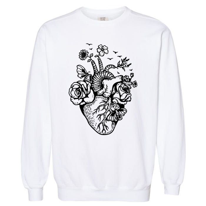 Cute Anatomical Heart Cardiac Nurse Student Gift Garment-Dyed Sweatshirt