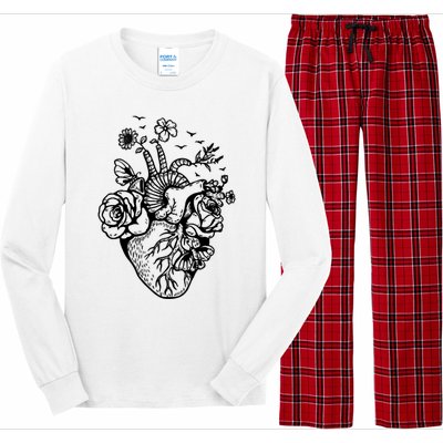 Cute Anatomical Heart Cardiac Nurse Student Gift Long Sleeve Pajama Set