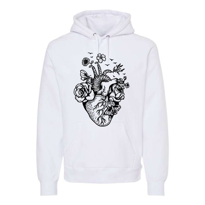 Cute Anatomical Heart Cardiac Nurse Student Gift Premium Hoodie