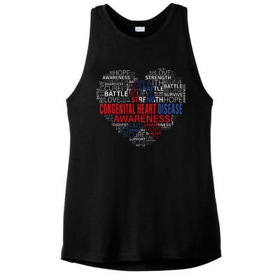 CHD Awareness Heart Disease Fighting Hope Support Warrior Ladies PosiCharge Tri-Blend Wicking Tank