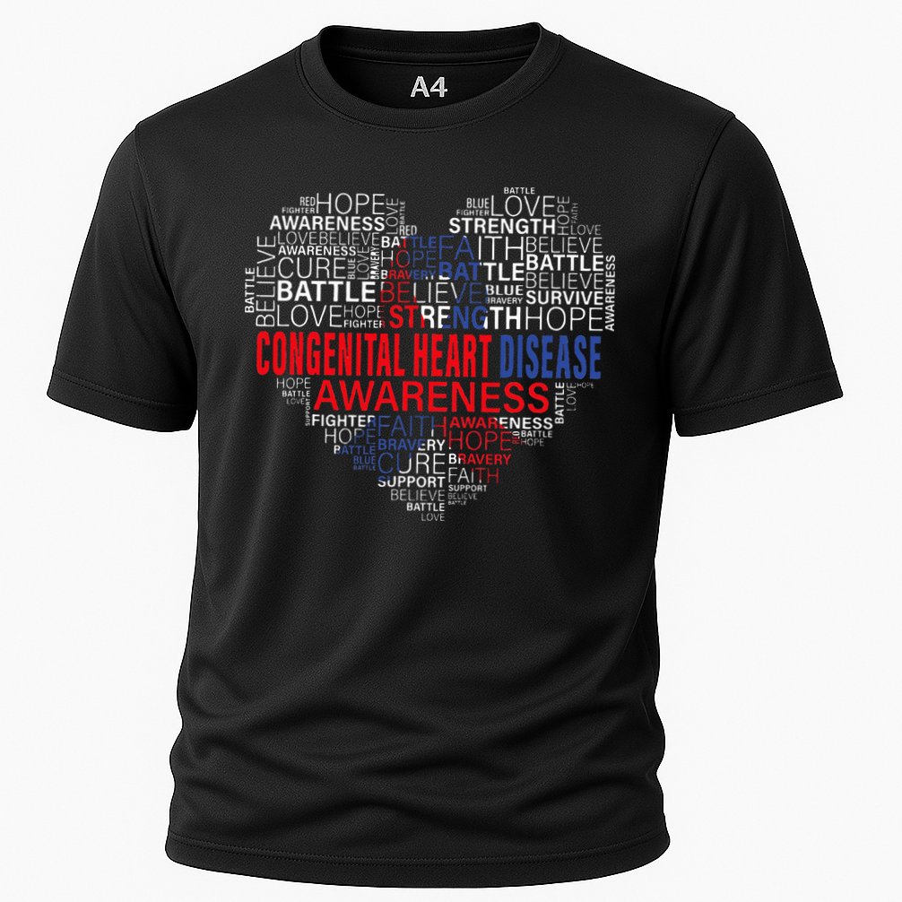 CHD Awareness Heart Disease Fighting Hope Support Warrior Cooling Performance Crew T-Shirt