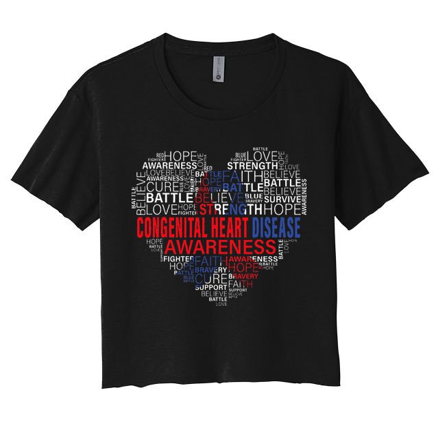 CHD Awareness Heart Disease Fighting Hope Support Warrior Women's Crop Top Tee