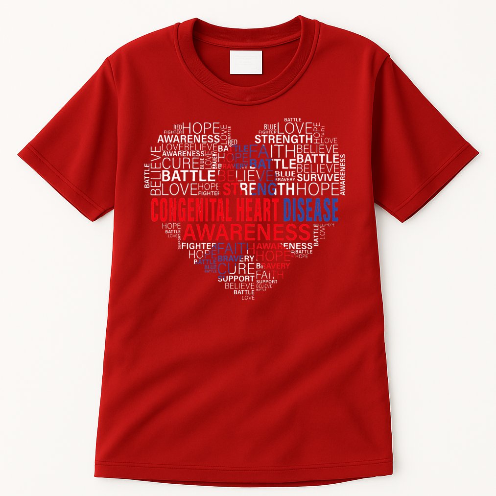 CHD Awareness Heart Disease Fighting Hope Support Warrior Tall T-Shirt