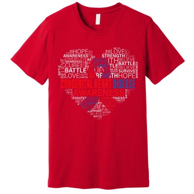 CHD Awareness Heart Disease Fighting Hope Support Warrior Premium T-Shirt