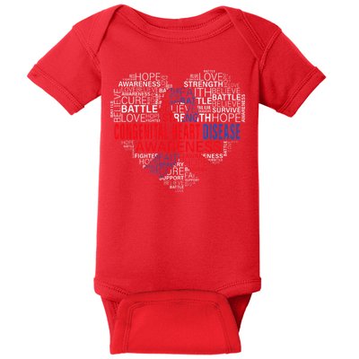 CHD Awareness Heart Disease Fighting Hope Support Warrior Baby Bodysuit