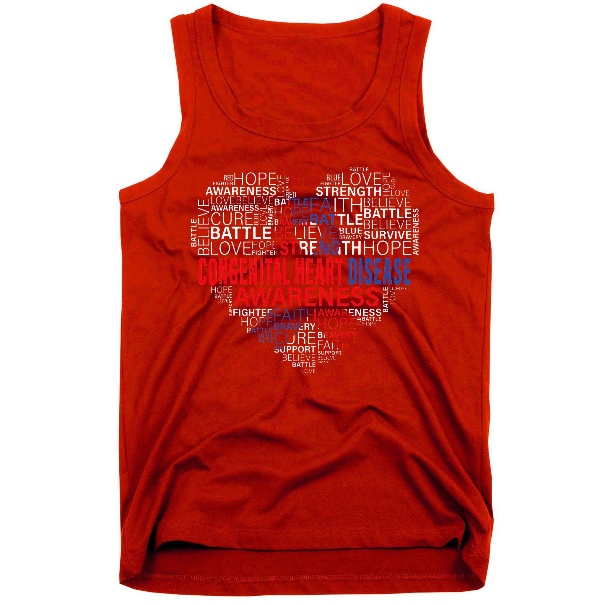 CHD Awareness Heart Disease Fighting Hope Support Warrior Tank Top