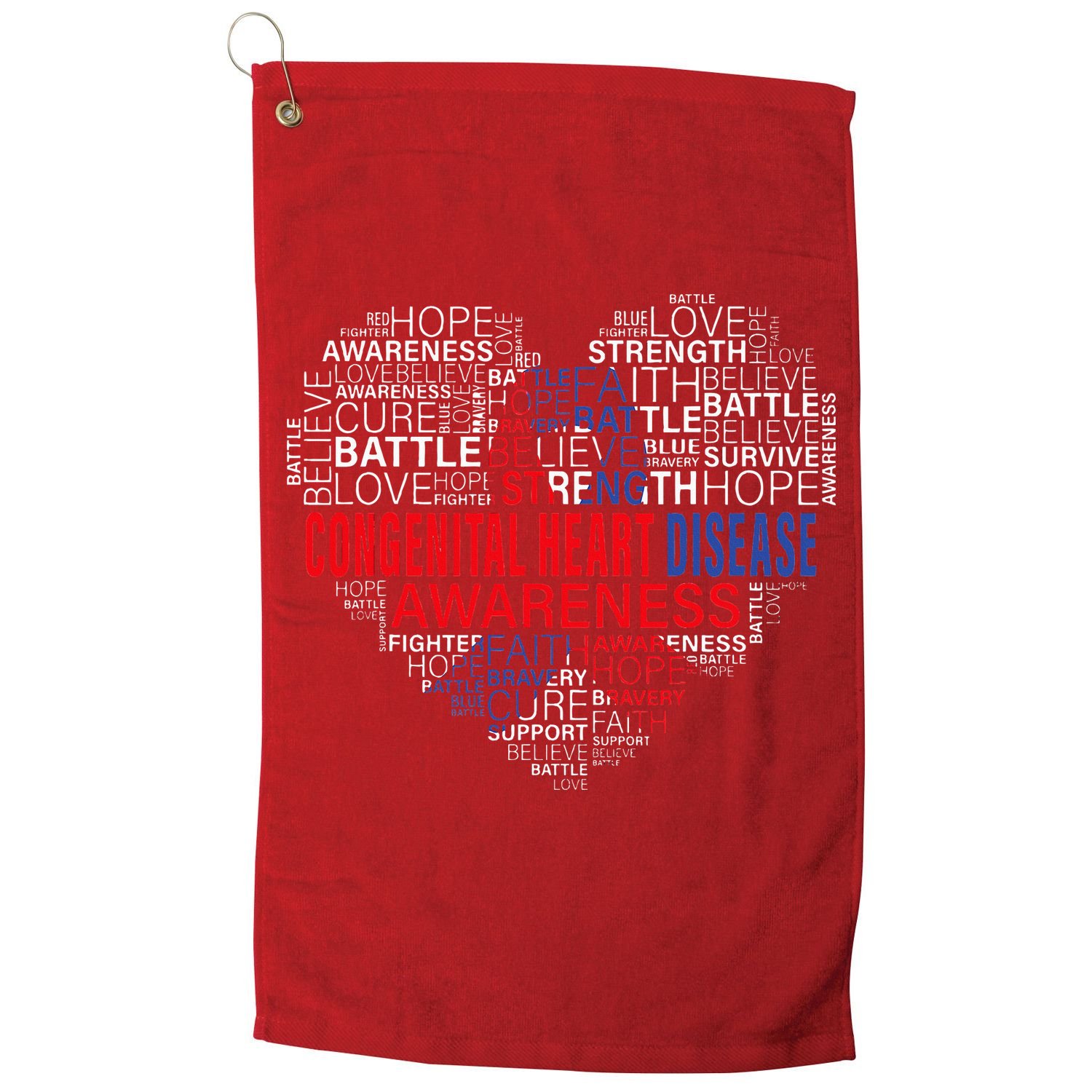 CHD Awareness Heart Disease Fighting Hope Support Warrior Golf Towel