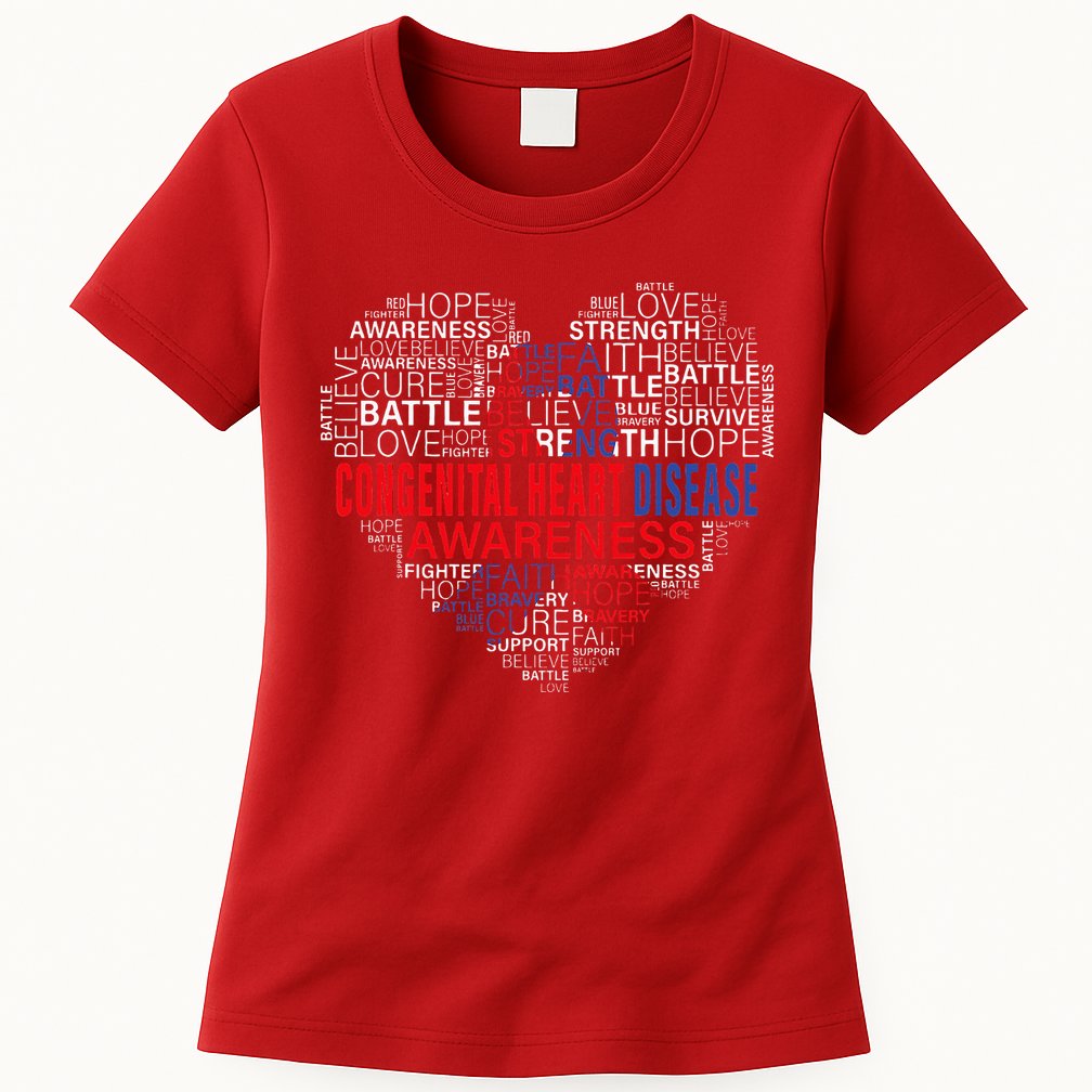 CHD Awareness Heart Disease Fighting Hope Support Warrior Womens T-Shirt